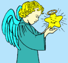 Dibujo Ángel y estrella pintado por sarahi