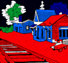 Dibujo Estación de tren pintado por josegabrielguevara