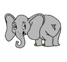 Dibujo Elefante pequeño pintado por maria