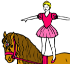 Dibujo Trapecista encima de caballo pintado por evasola