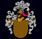 Dibujo Escudo de armas y casco pintado por eros