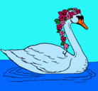 Dibujo Cisne con flores pintado por rogers