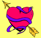 Dibujo Corazón con flecha pintado por boonizh