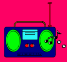 Dibujo Radio cassette 2 pintado por amaro