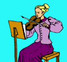 Dibujo Dama violinista pintado por bu