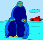 Dibujo Familia pingüino pintado por pinguinos