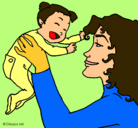 Dibujo Madre con su bebe pintado por hanny