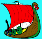 Dibujo Barco vikingo pintado por martin