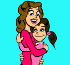 Dibujo Madre e hija abrazadas pintado por michelle