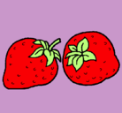 Dibujo fresas pintado por margarita