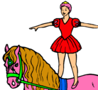 Dibujo Trapecista encima de caballo pintado por clubwinx