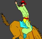 Dibujo Vaquero en caballo pintado por cristinaochoa