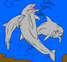 Dibujo Delfines jugando pintado por PAQUI