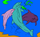 Dibujo Delfines jugando pintado por gustavo
