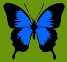 Dibujo Mariposa con alas negras pintado por picason