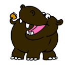 Dibujo Hipopótamo pintado por monogarabatos