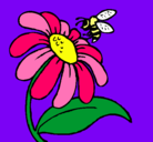 Dibujo Margarita con abeja pintado por Emiliana