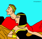 Dibujo César y Cleopatra pintado por andrealinares