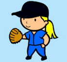 Dibujo Jugadora de béisbol pintado por linda