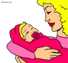 Dibujo Madre con su bebe II pintado por CAMILAJARA