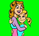 Dibujo Madre e hija abrazadas pintado por ANDREIITA