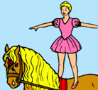 Dibujo Trapecista encima de caballo pintado por anaimeme