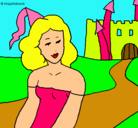 Dibujo Princesa y castillo pintado por pazorelana