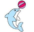 Dibujo Delfín jugando con una pelota pintado por iranpao