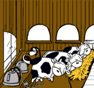 Dibujo Vacas en el establo pintado por cristian