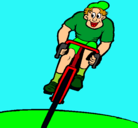 Dibujo Ciclista con gorra pintado por ernesto