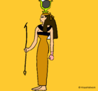 Dibujo Hathor pintado por MAR