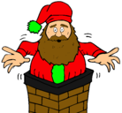 Dibujo Papa Noel en la chimenea pintado por javierayjoaquin