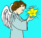 Dibujo Ángel y estrella pintado por paola