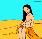 Dibujo Madre con su bebe pintado por ANGELICAORIANA