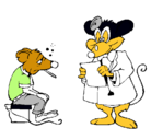 Dibujo Doctor y paciente ratón pintado por REGINA