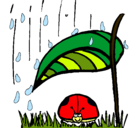 Dibujo Mariquita protegida de la lluvia pintado por jazmin