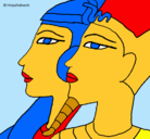 Dibujo Ramsés y Nefertiti pintado por rosiogui