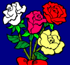 Dibujo Ramo de rosas pintado por isaac