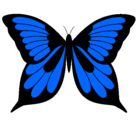 Dibujo Mariposa pintado por azul