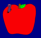 Dibujo Gusano en la fruta pintado por karla