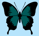 Dibujo Mariposa con alas negras pintado por loco