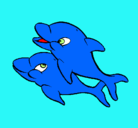Dibujo Delfines pintado por priscilla
