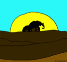 Dibujo Elefante en el amanecer pintado por elsolenafricalaauror