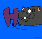 Dibujo Hipopótamo pintado por TamaraR.