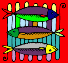 Dibujo Pescado a la brasa pintado por LUISEMILIO