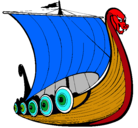Dibujo Barco vikingo pintado por popeye