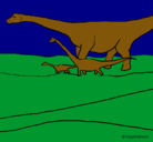Dibujo Familia de Braquiosaurios pintado por dino-340