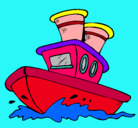 Dibujo Barco en el mar pintado por jarpby