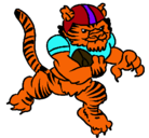 Dibujo Jugador tigre pintado por tigre