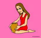 Dibujo Mujer y jarrón pintado por sandra
